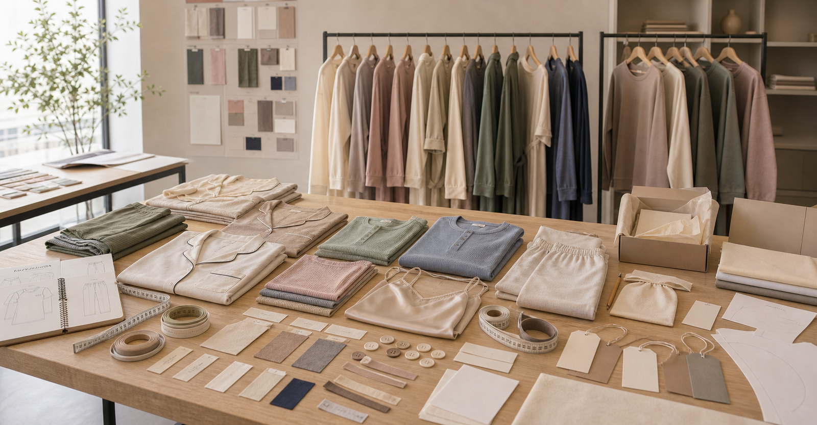 Private label sleepwear OEM ODM development worktable