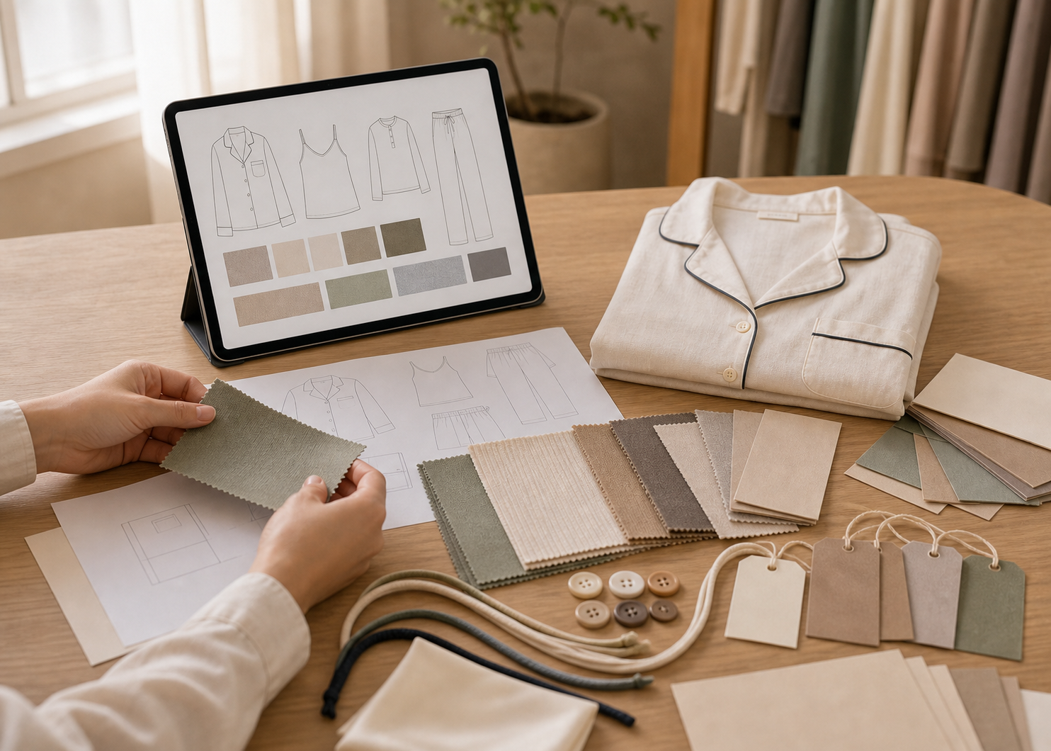 Tech pack and project brief review for private label sleepwear