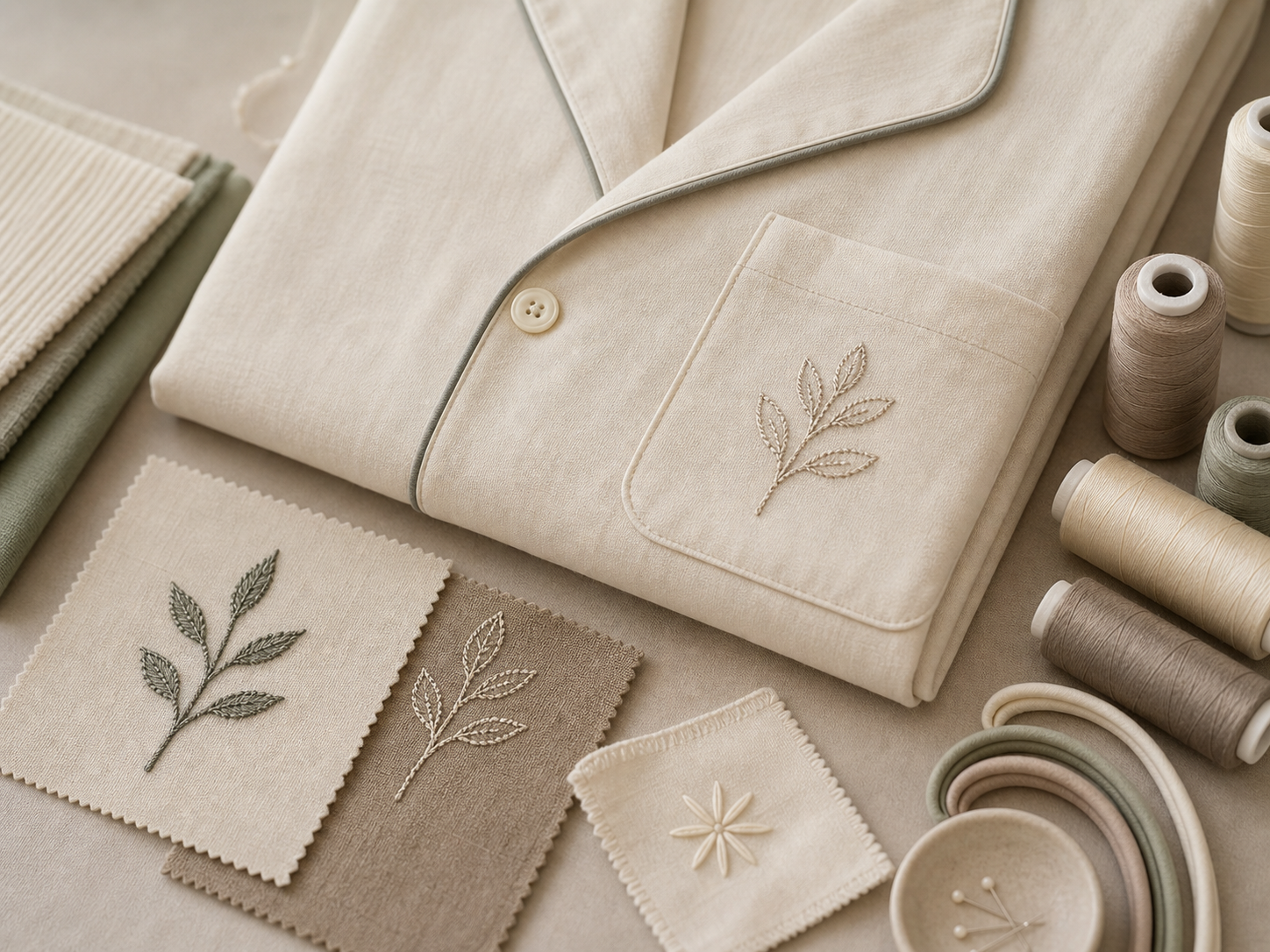 Embroidery options for private label sleepwear