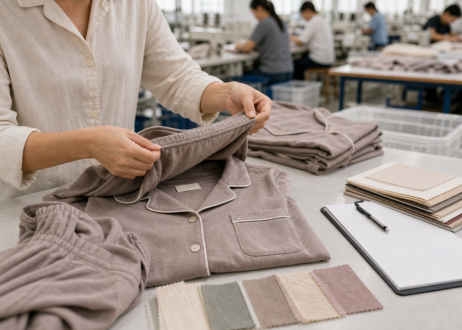 In-process quality check for private label sleepwear