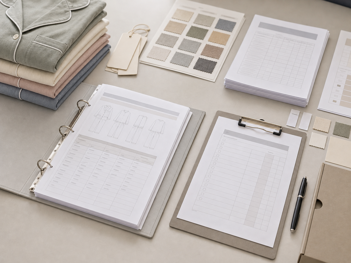 Quality documents and order detail review for sleepwear production