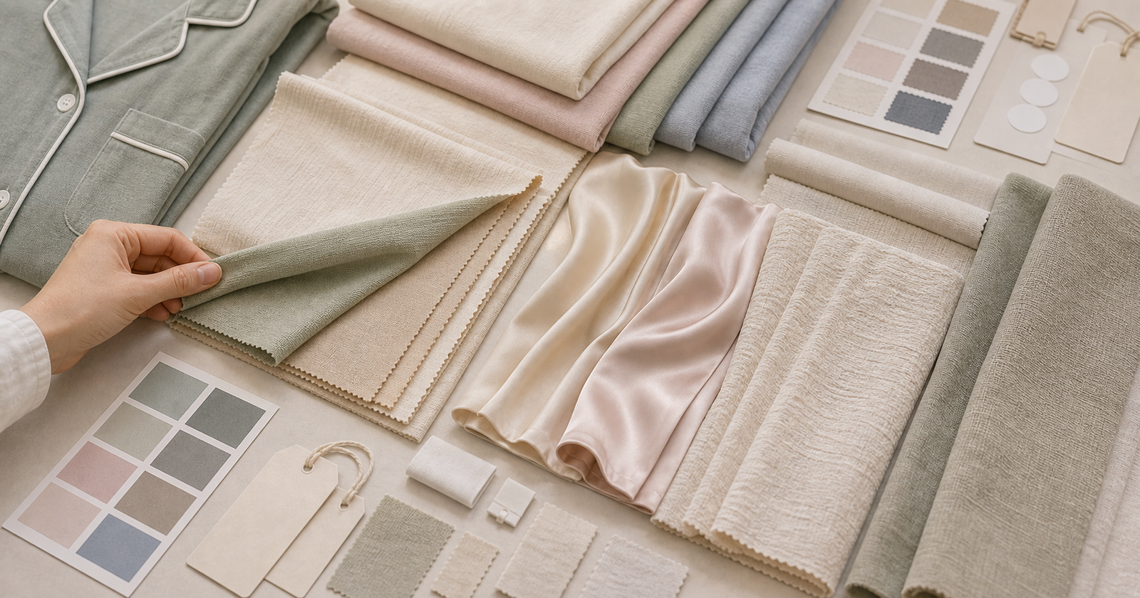 Fabric library for sleepwear loungewear and homewear development