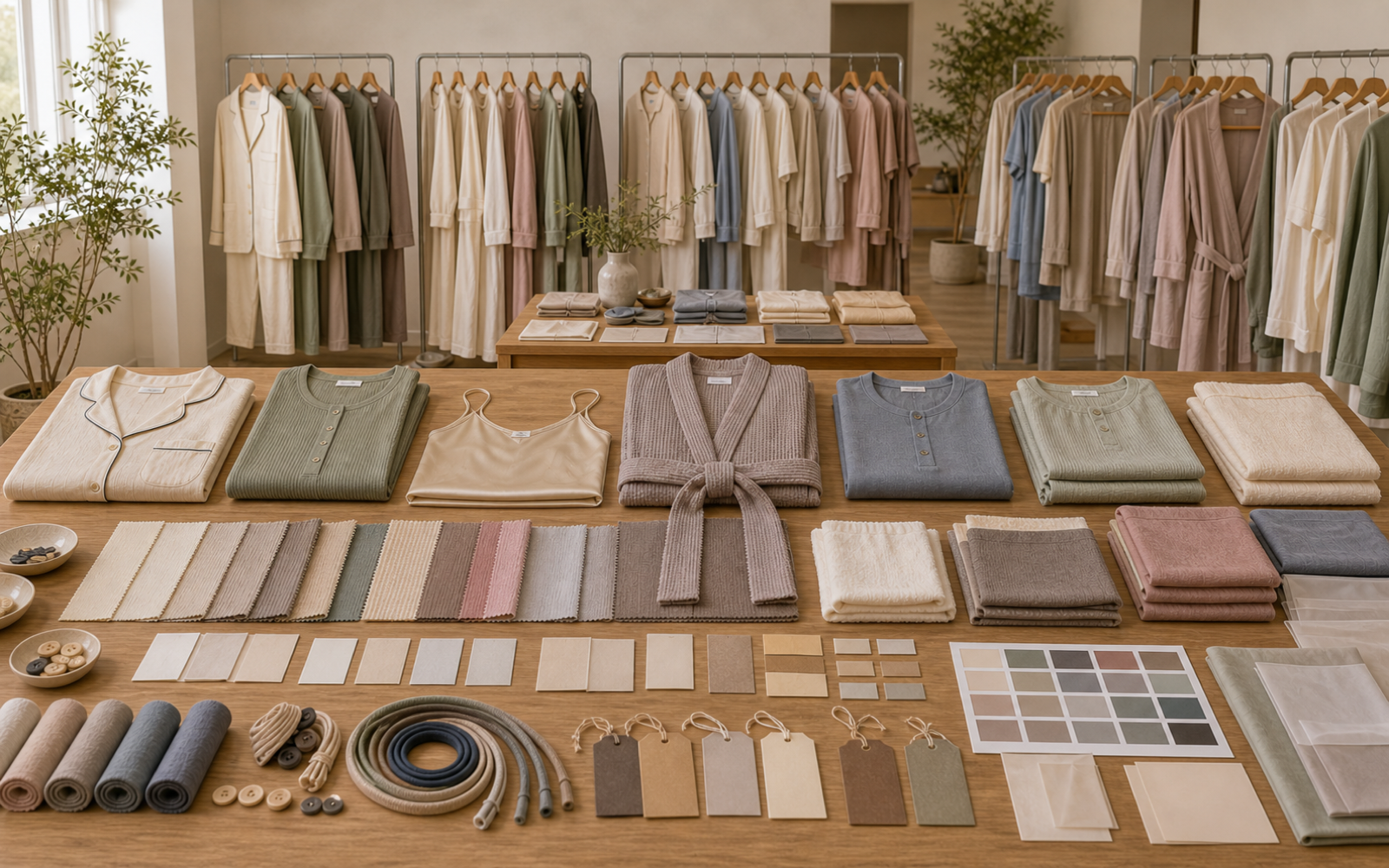 Sleepwear sample room and product display